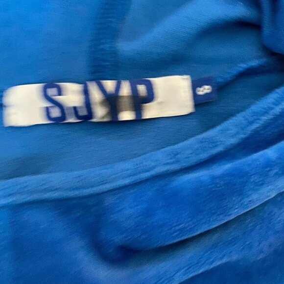 SJYP Hooded Blue Sweater Long Sleeve Small Korean - Picture 4 of 5